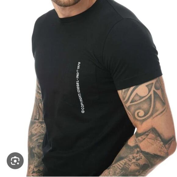 DIESEL T-RUBIN-POCKET-J1 T-SHIRT MEN's Large MAGLIETTA Embroidered Short Sleeve - Picture 3 of 13